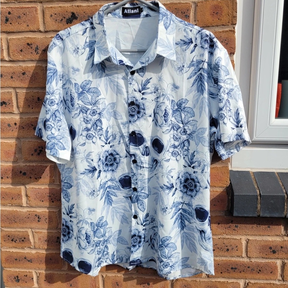 Men's Blue Floral Shirt